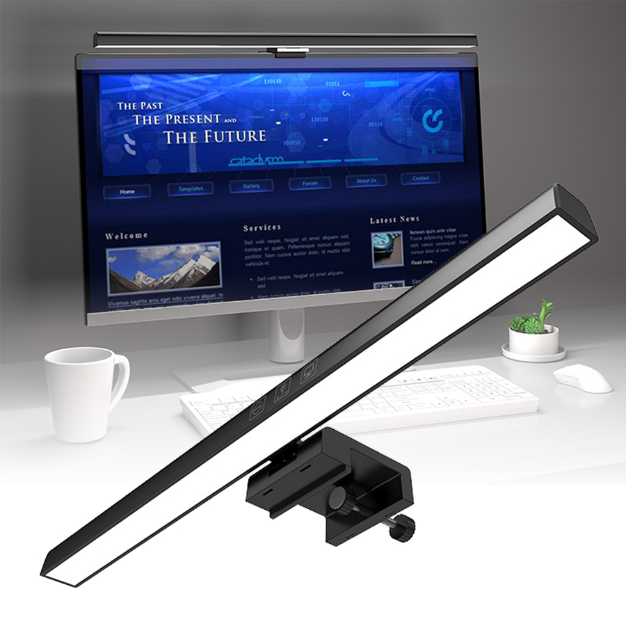Desk Setup On Bed - Led Monitor Lichtbalk 33Cm 50Cm Bureaulamp