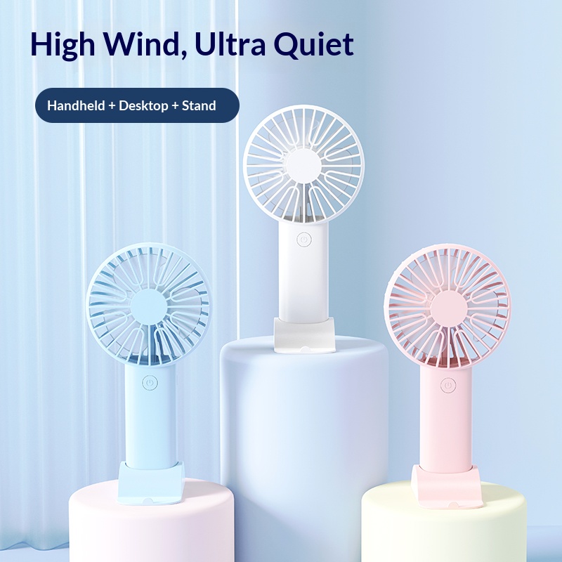 Fan Desk Small Usb - Mini-handventilator, 3-in-1 draagbare bureauventilator met standaard,