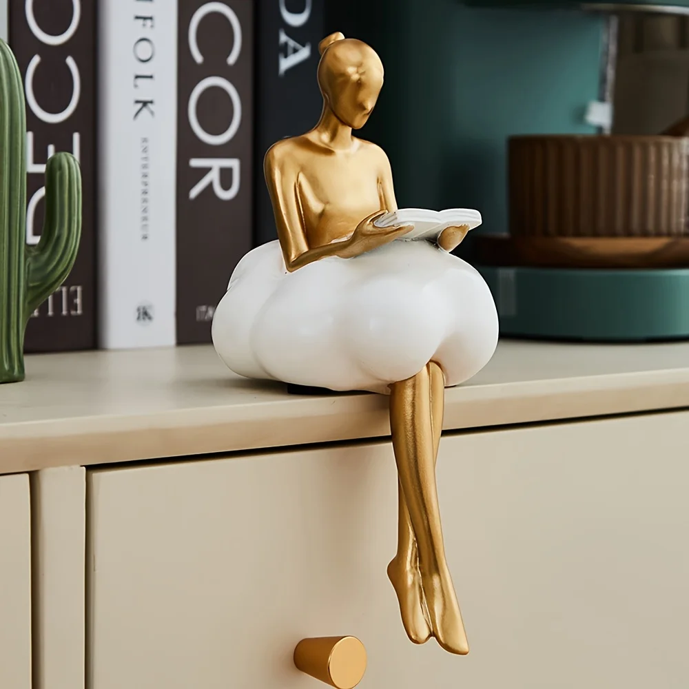 Desk Setup Design - Cloud Girl Sculptuur Abstract Art Figuur