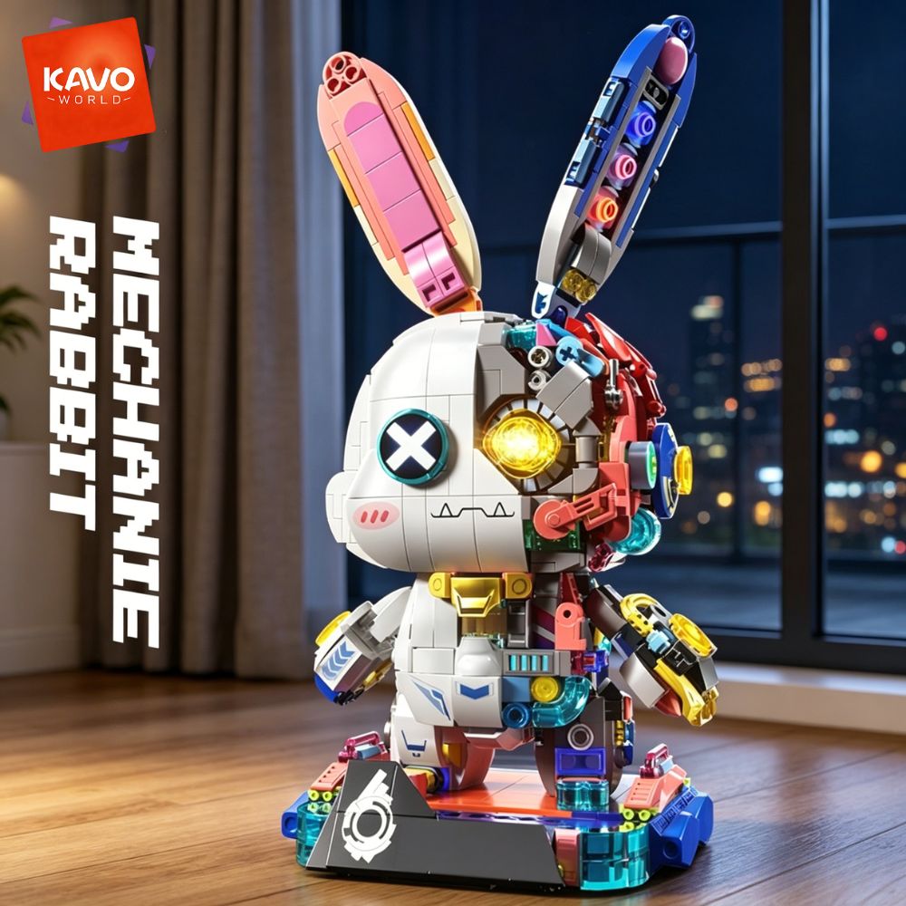 Desk Setup Enthusiast - KAVOWORLD 1377-delige Robot Konijn Bouwstenen Set