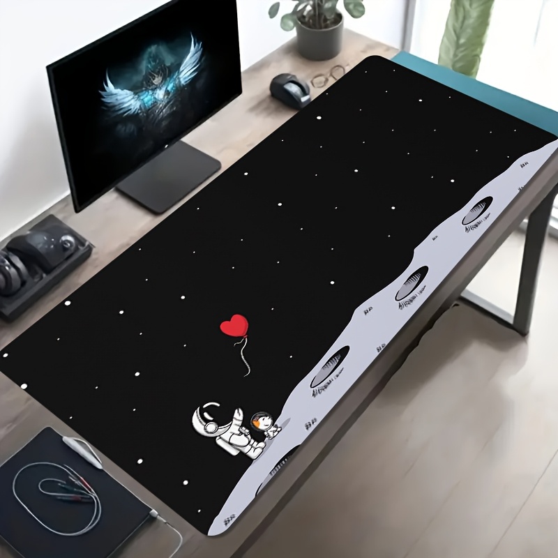 Desk Setup Pc And Laptop - Astronaut Moon Space extra grote gaming-muismat