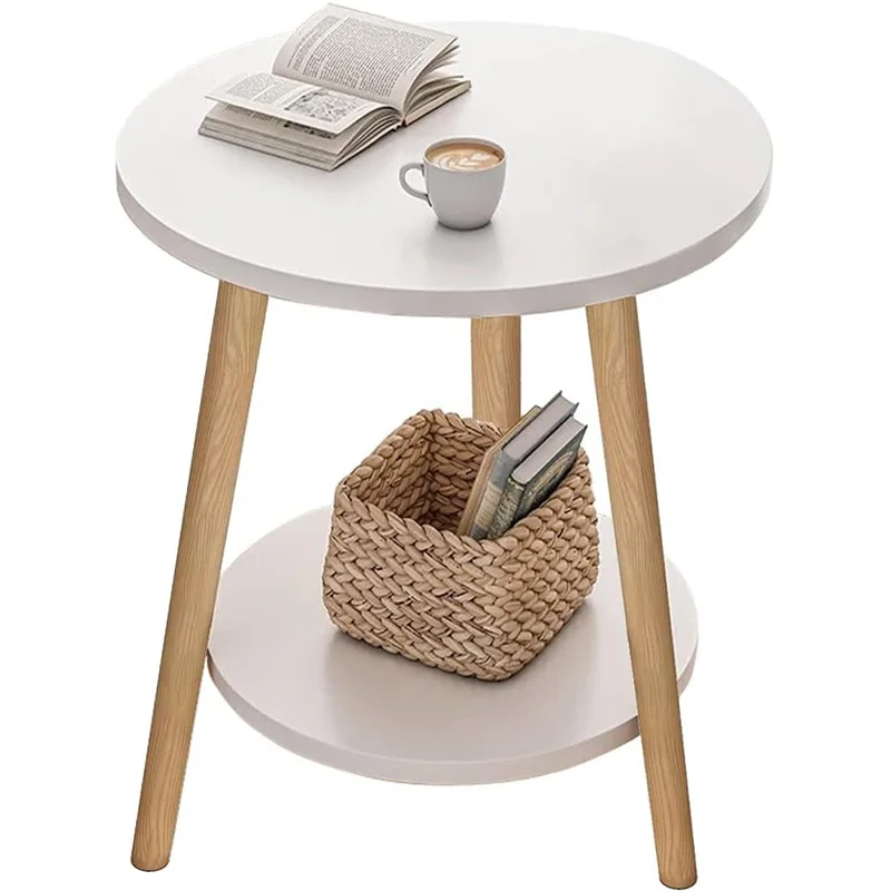 Desk Setup Modern - Dubbele Gelaagde Ronde Eettafel, Kleine Bijzettafel