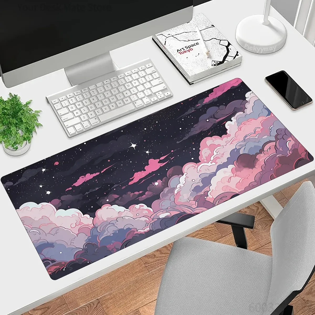Desk Setup Pc And Laptop - Schattige roze paarse anime rubberen muismat