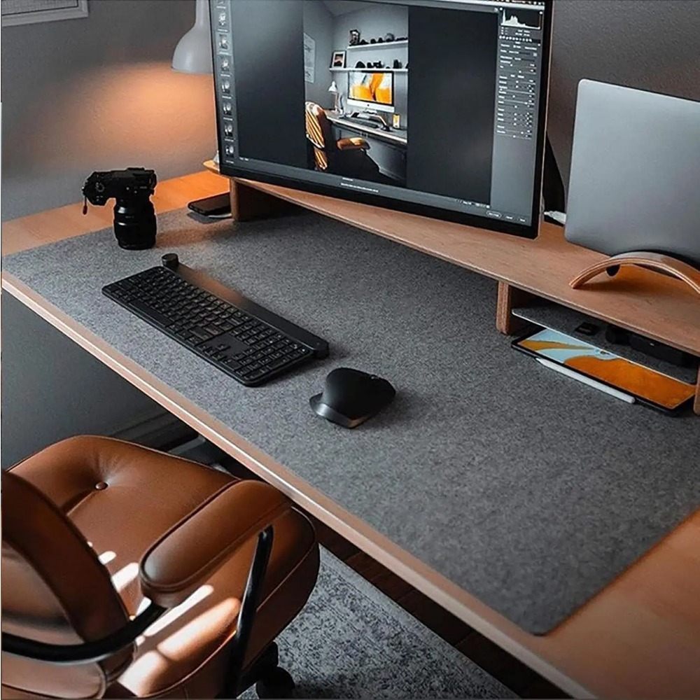 Desk Setup Carpet - Vilten bureaumat Computermat voor bureau (31,5x15,7