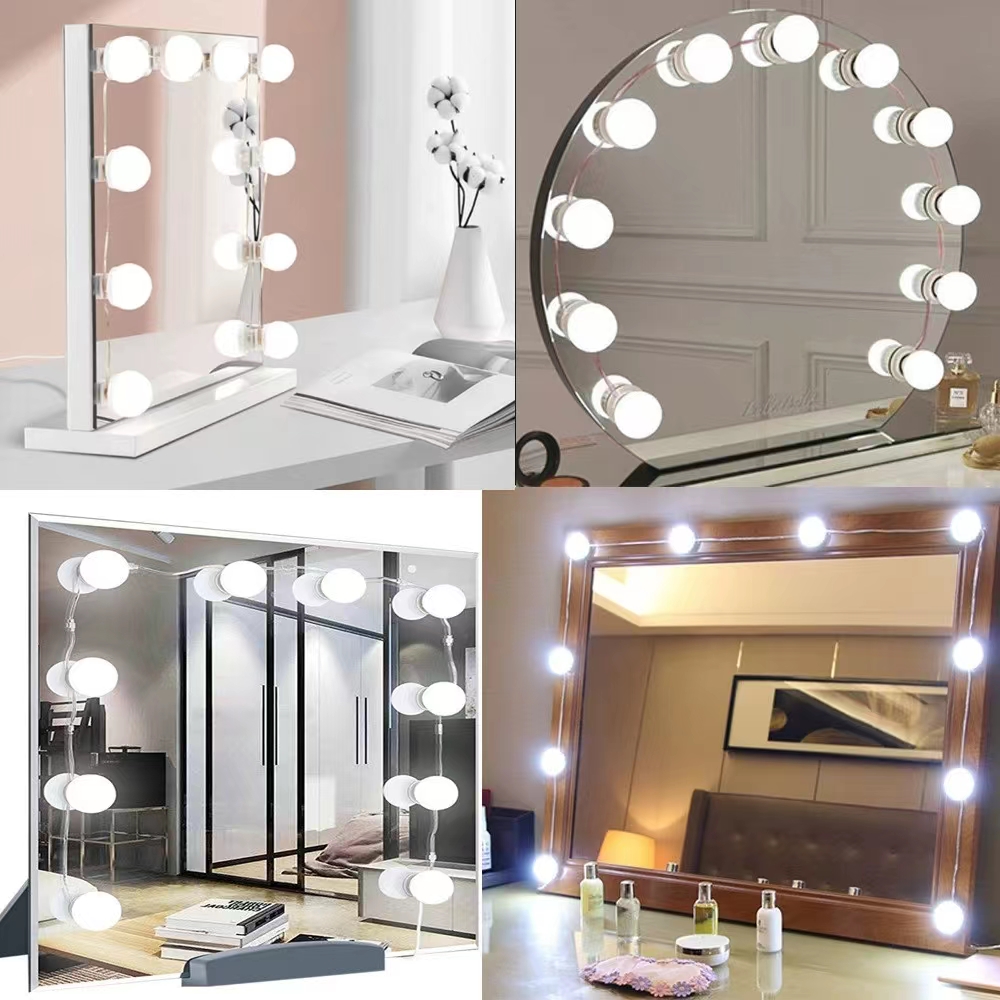 Desk Setup Modern - LED-lichtpasta spiegel make-up gloeilampen, make-upspiegel ijdelheid