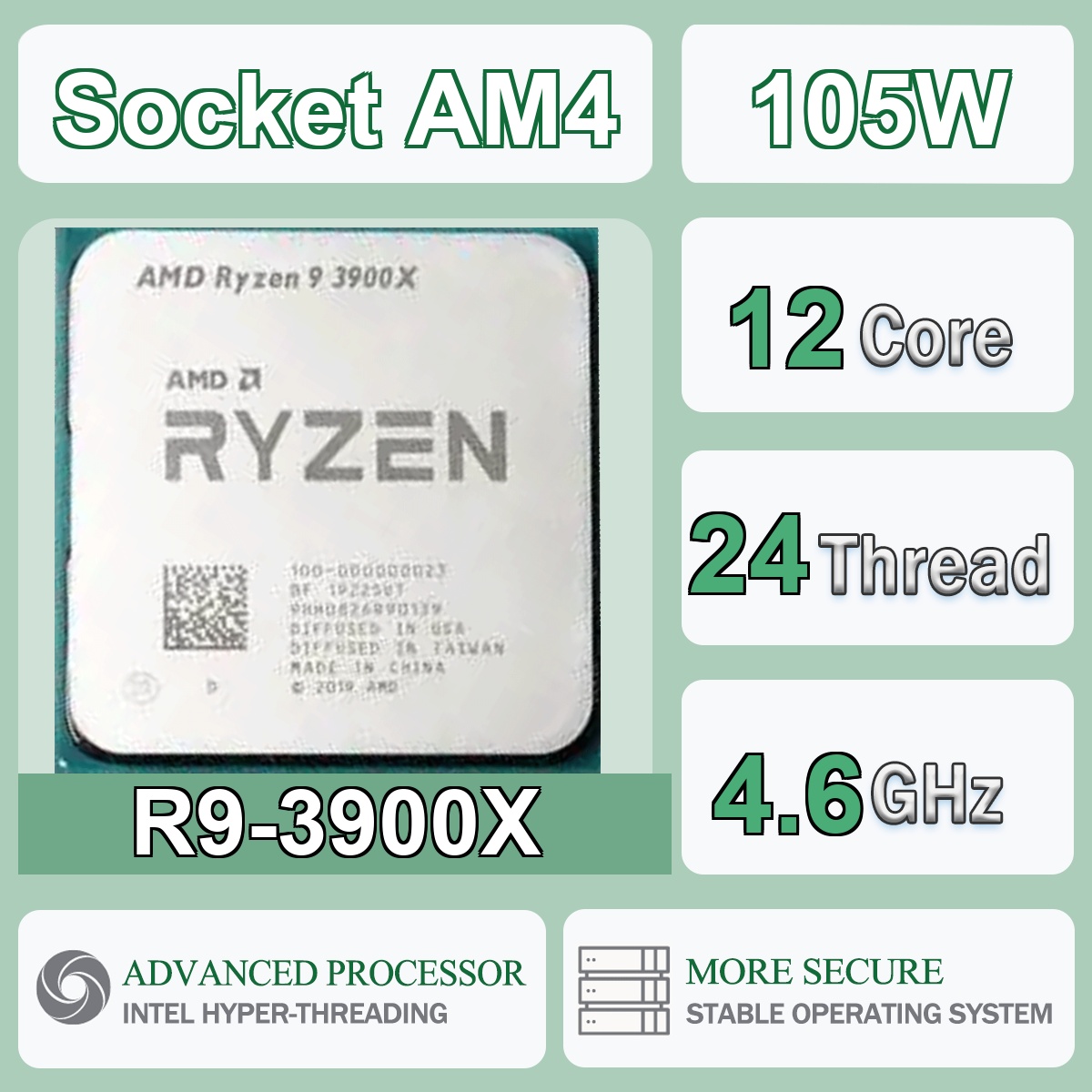 Amd Cpu Ryzen 9 - AMD Ryzen 9 3900X 12-Core 24-Thread