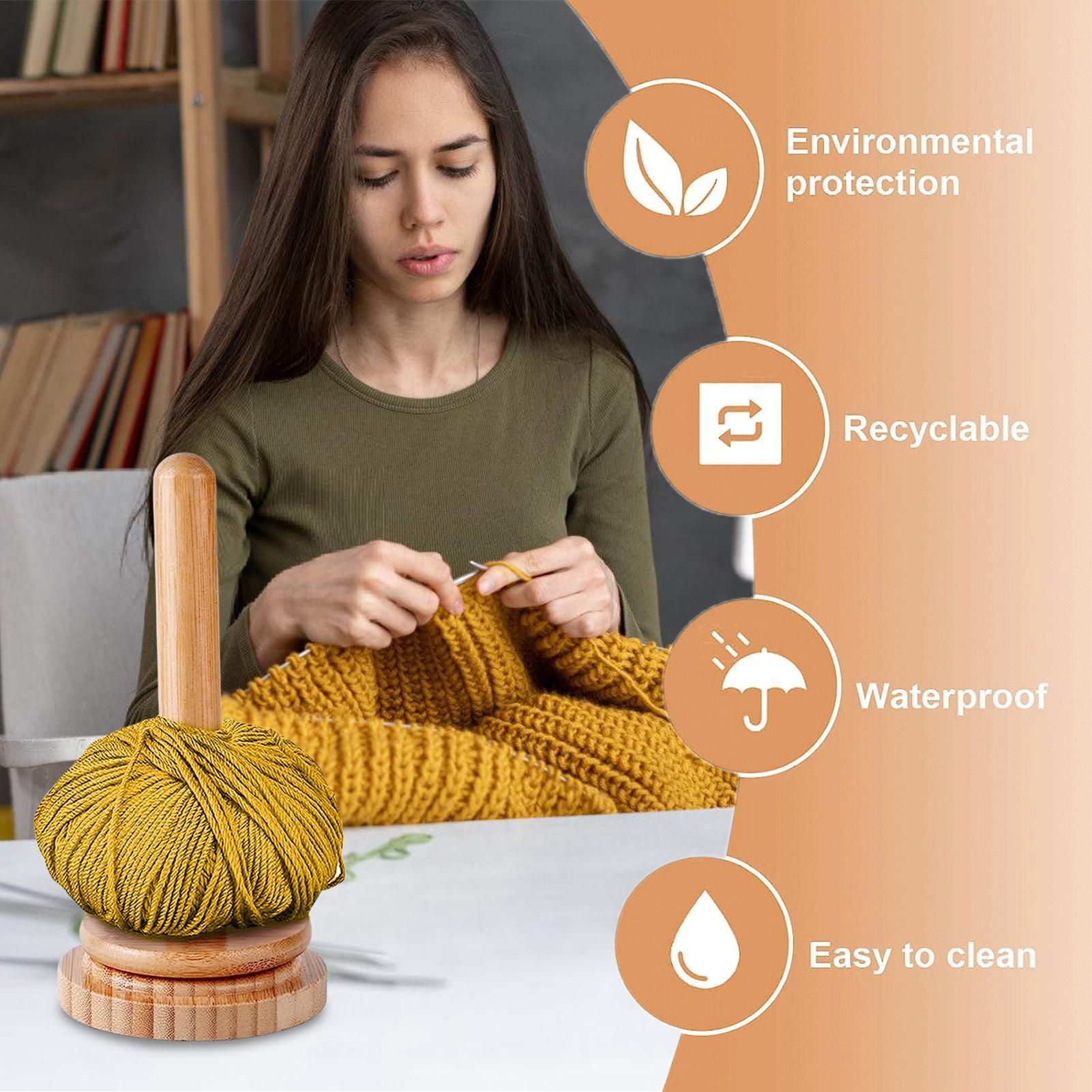 Desk Setup Design - Draaiende houten garenkoker, garenopberger voor bureau,