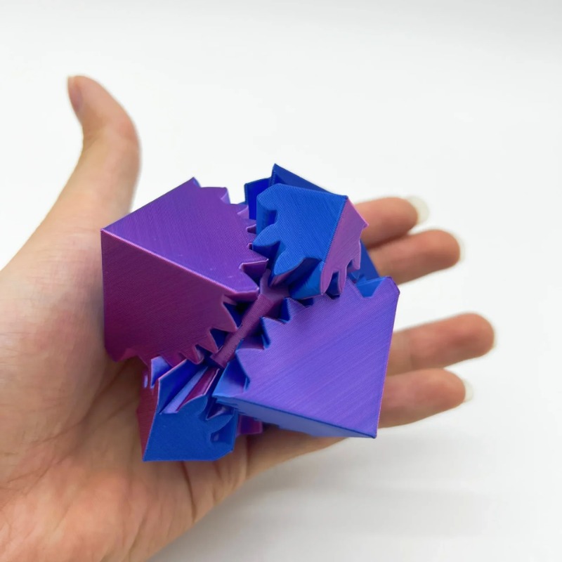 Desk Setup Gear - Desktopdecoratie 3D-geprinte kubus speelgoeduitrusting bal stressverlichting