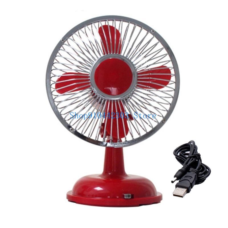 Fan Desk Small Usb - Bureau Oscillerende Kleine Ventilator Retro 2-Speed