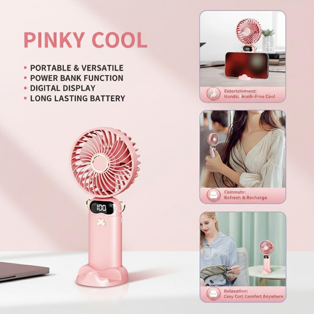 Fan Desk Small Usb - Draagbare miniventilator met 6 snelheden, LED,