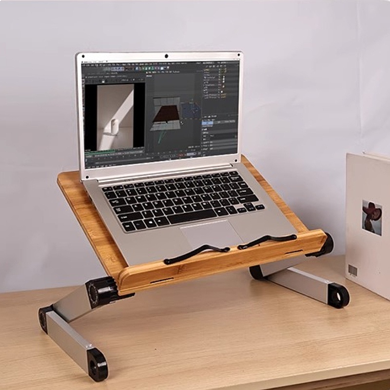 Desk Setup With Ipad - Bamboe verstelbaar bedbureau Laptoptafel Opvouwbare boekenleesstandaard