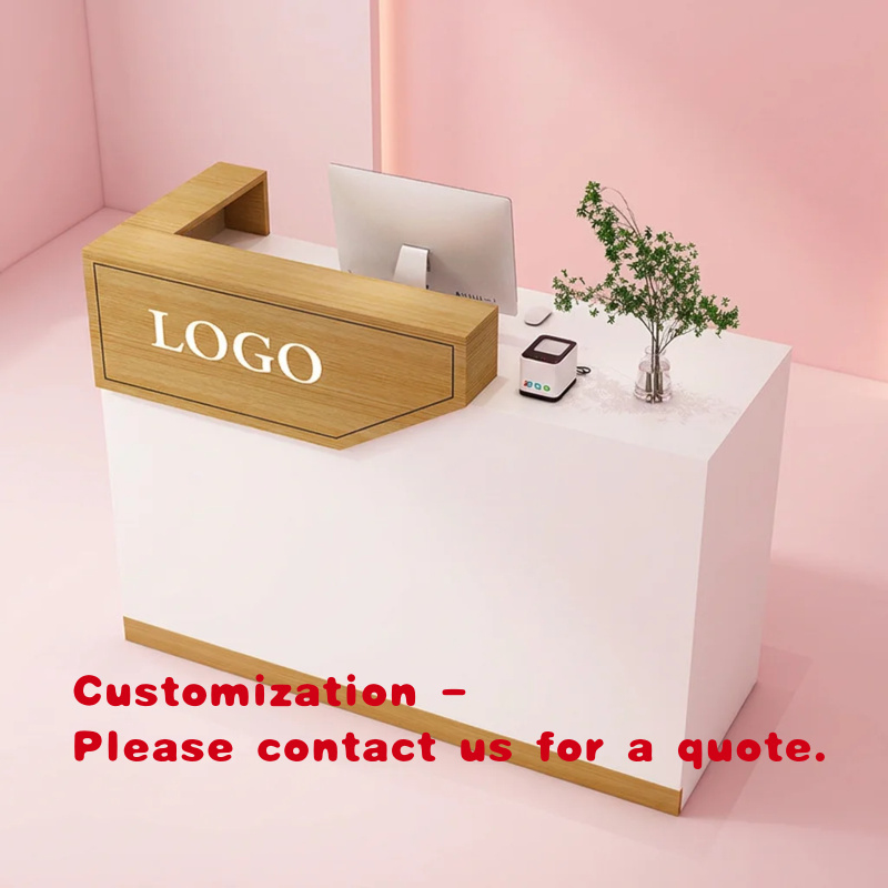 Desk Setup Modern - Op maat gemaakte houten hotelreceptie balie