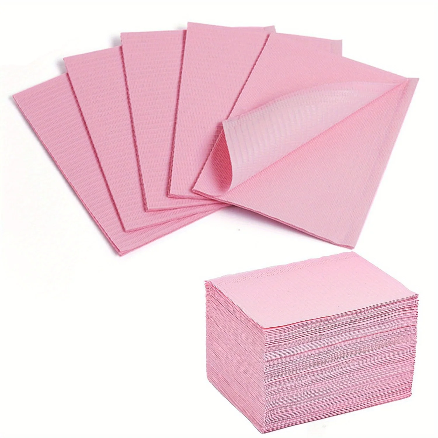 Desk Setup Clean - Wegwerp nagelmatten: 50 stuks roze opvouwbare