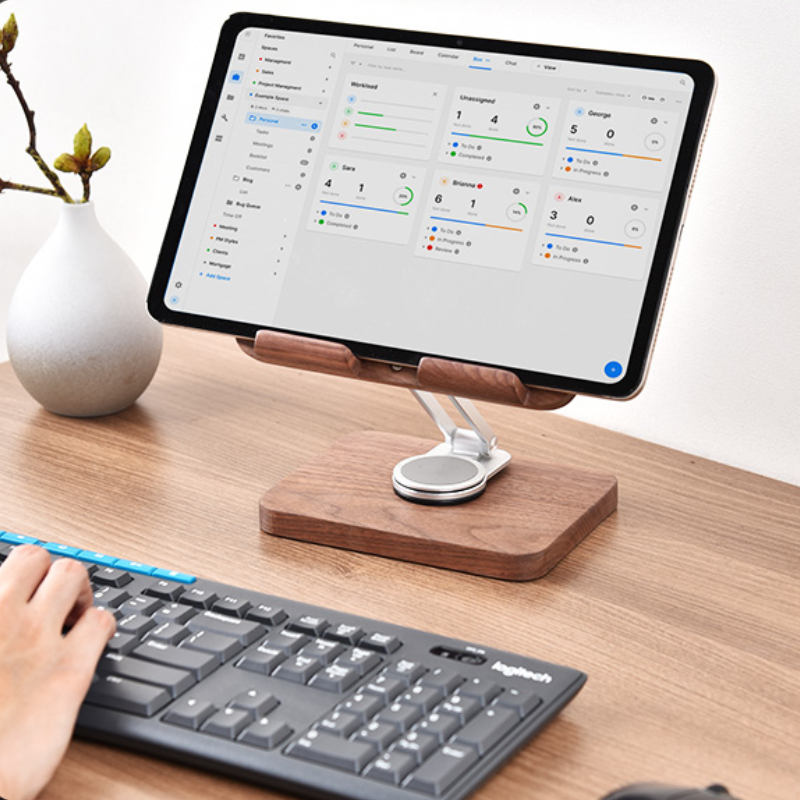 Zwarte walnoot iPad-standaard  - Desk Setup With Ipad recensie en prijs
