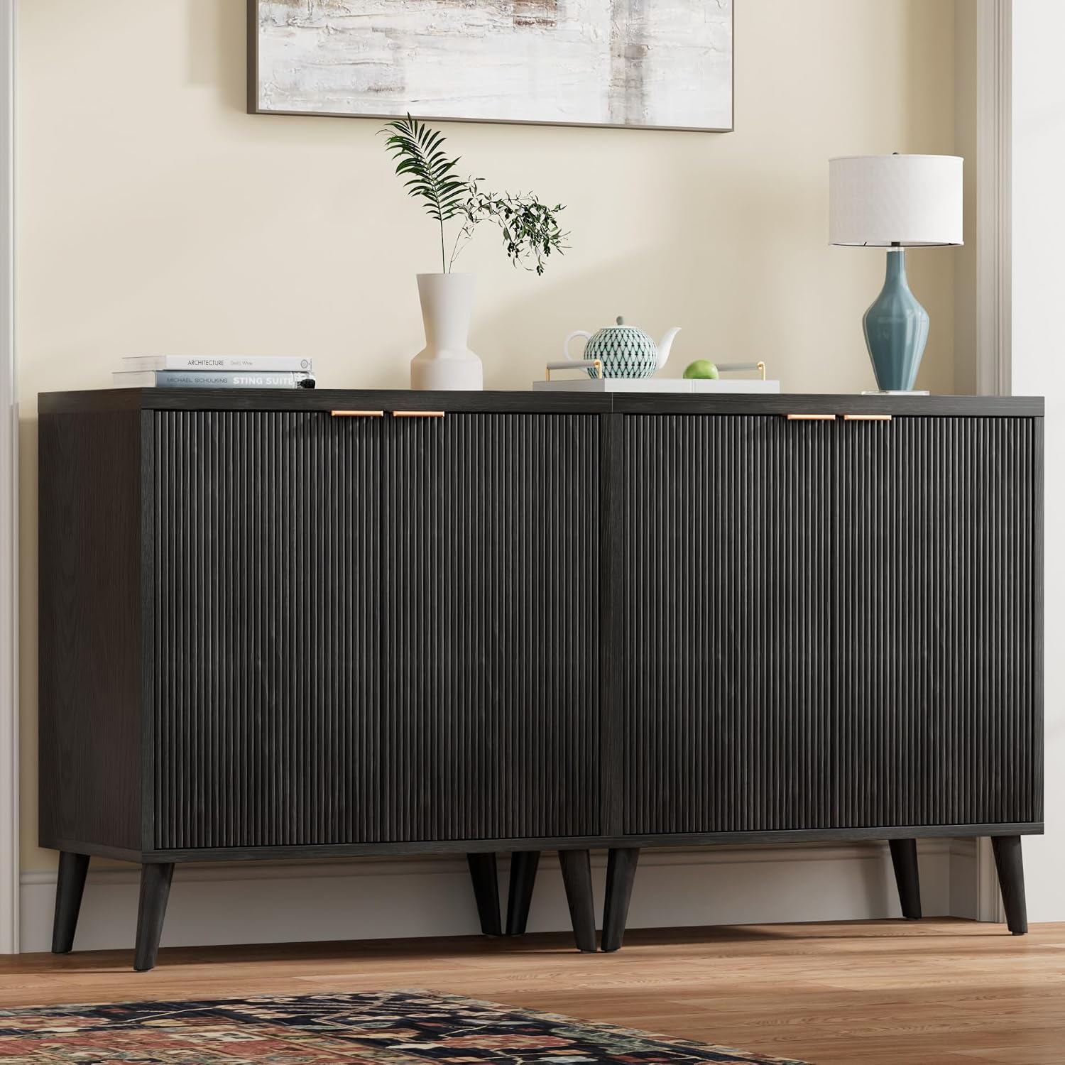 Gecanneleerde buffetkast met o - Desk Setup Modern recensie en prijs