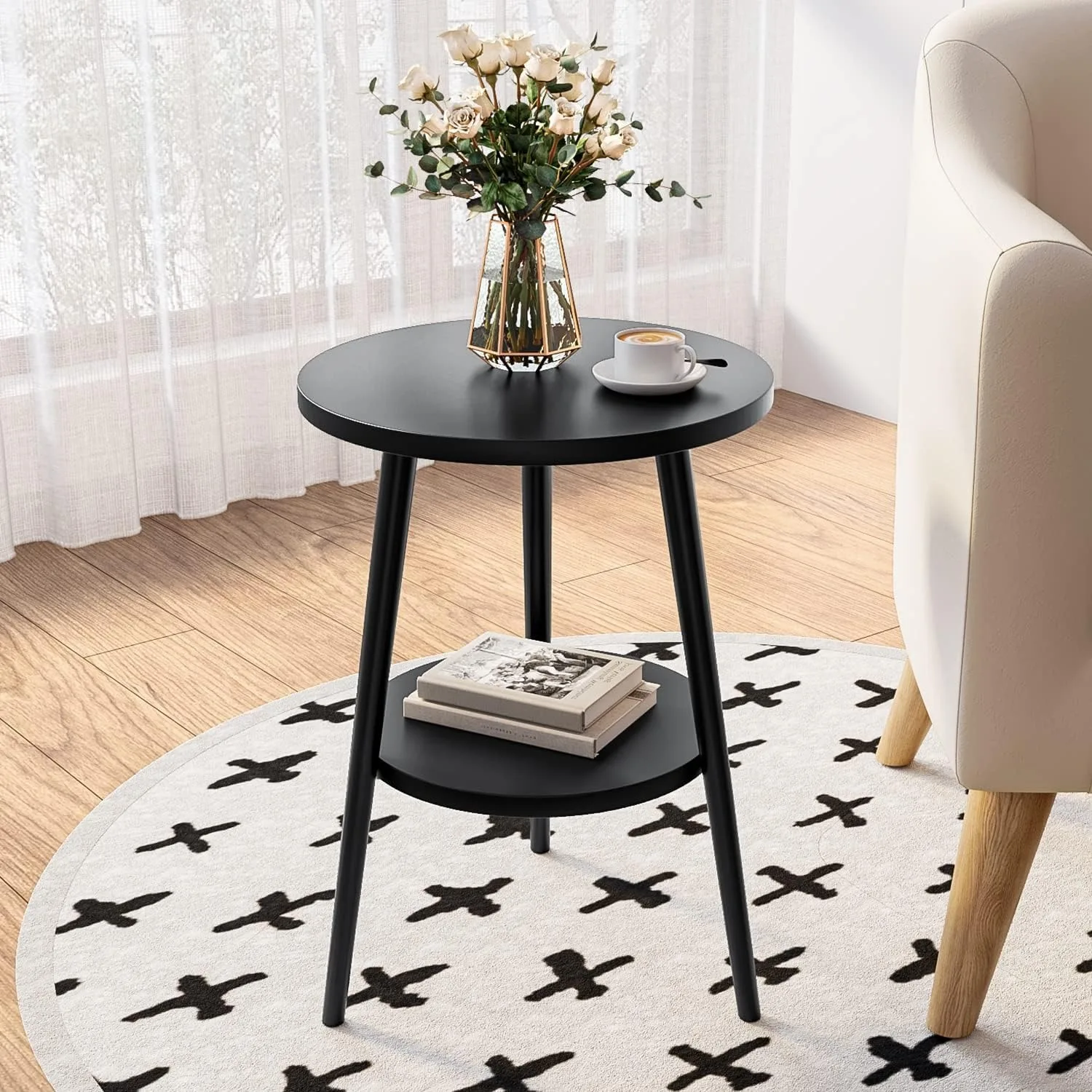 Dubbele Gelaagde Ronde Eettafe - Desk Setup Modern recensie en prijs