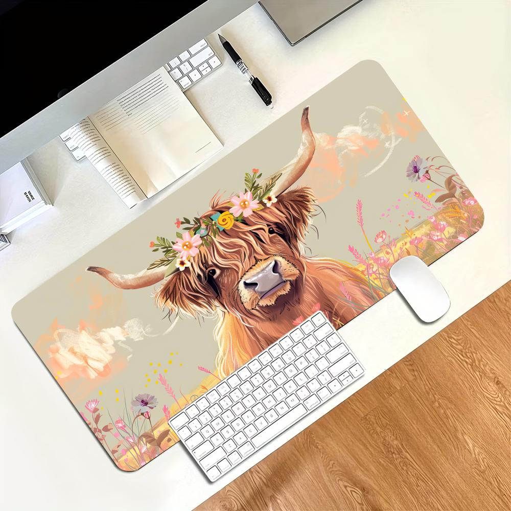 Vintage Highland Cow Floral Ga - Desk Setup Pc And Laptop recensie en prijs