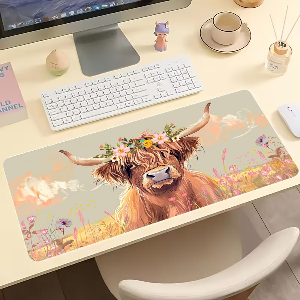 Vintage Highland Cow Floral Ga - Desk Setup Pc And Laptop recensie en prijs