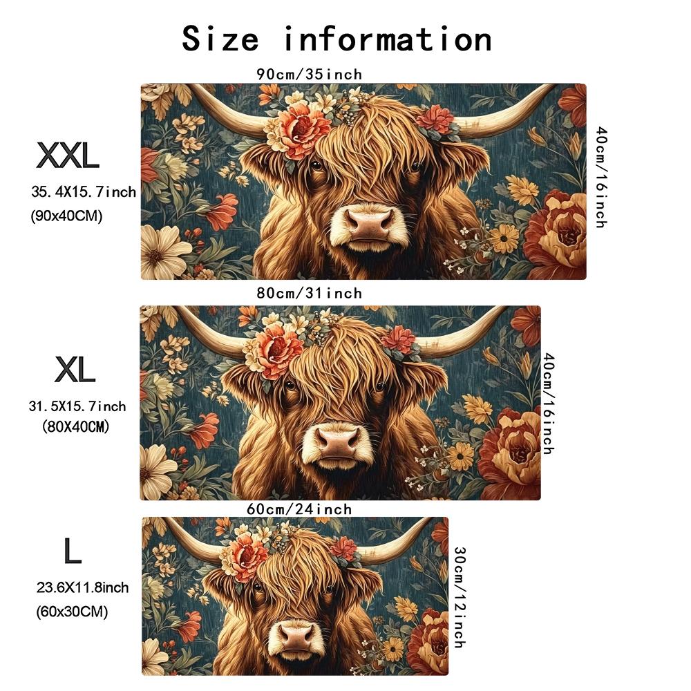 Vintage Highland Cow Floral Ga - Desk Setup Pc And Laptop recensie en prijs