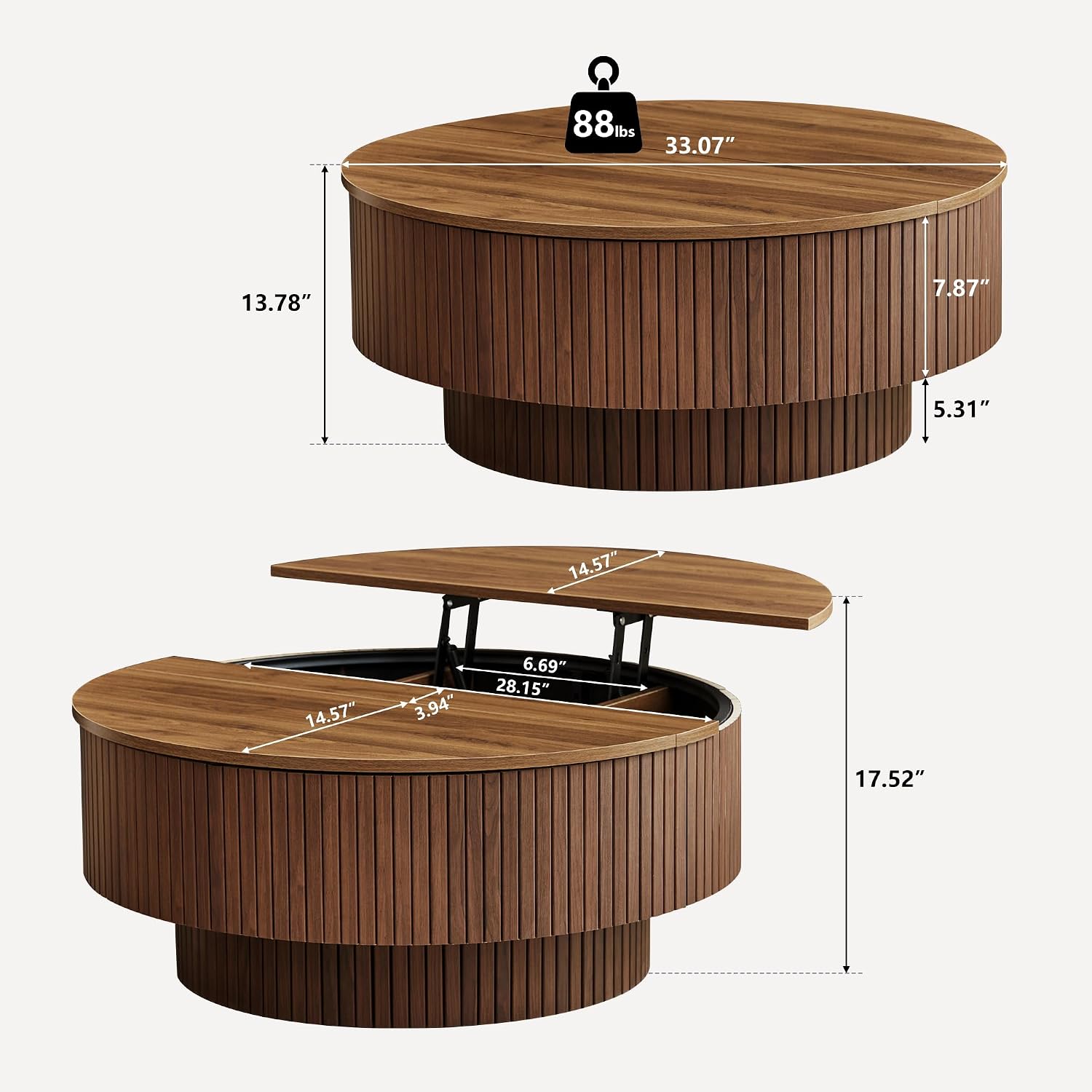 33 inch ronde salontafel met o - Desk Setup Modern recensie en prijs