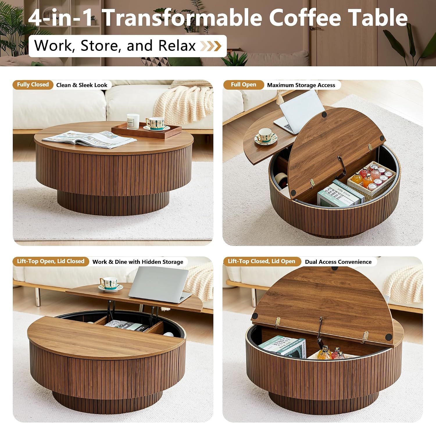 33 inch ronde salontafel met o - Desk Setup Modern recensie en prijs