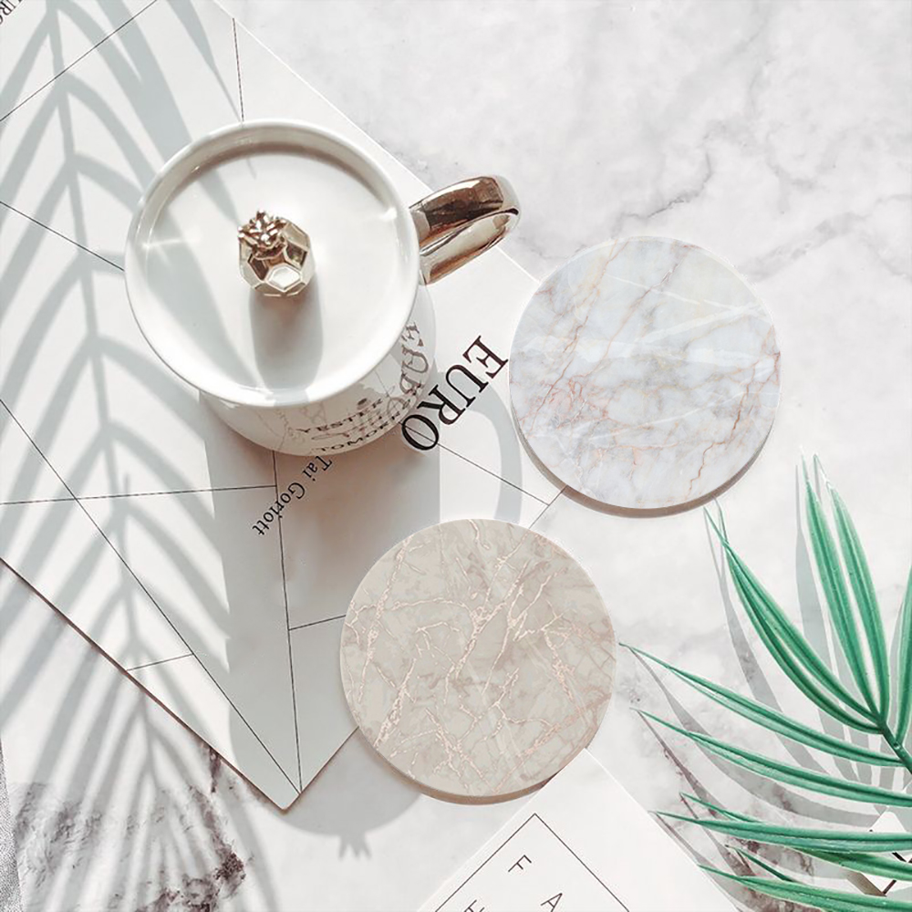 Witte marmeren onderzetter Abs - Desk Setup Modern recensie en prijs
