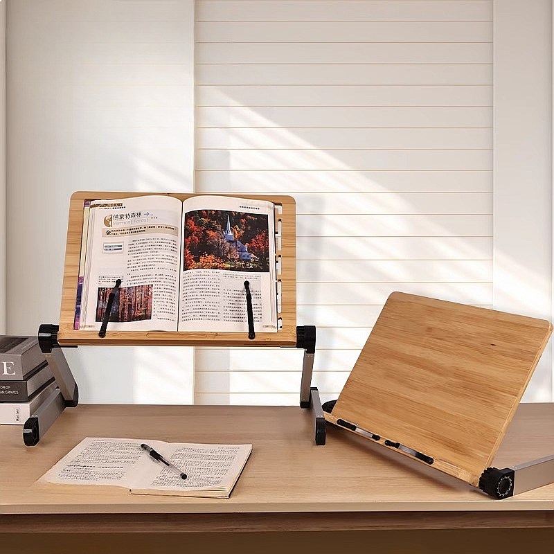 Bamboe verstelbaar bedbureau L - Desk Setup With Ipad recensie en prijs